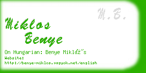miklos benye business card